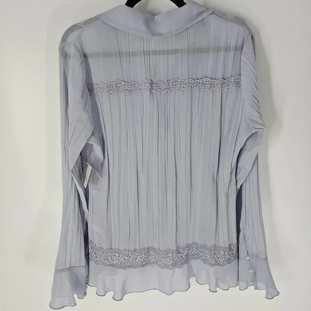 Free People Light Blue Chambray Sky Bad at Love Blouse L